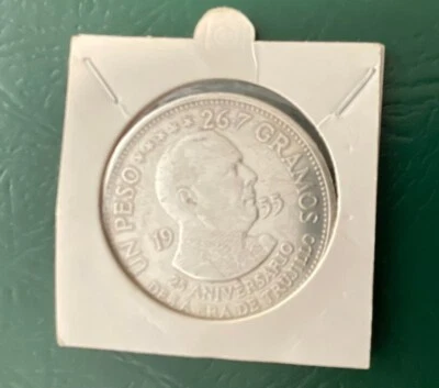 1955 DOMINICAN REPUBLIC 1 PESO. "TRUJILLO" ANNIVERSARY OF "EL GENERALISIMO" - Image 1 of 3