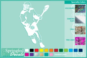 LACROSSE PLAYER cut vinyl decal #2 car truck window Lacrosse stickers - Picture 1 of 1