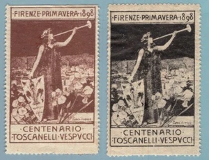 EI0097 Reklamammarke Italien - Florenz 1898 Jahrhundert Toscanelli-Vespucci Typ B - Bild 1 von 1