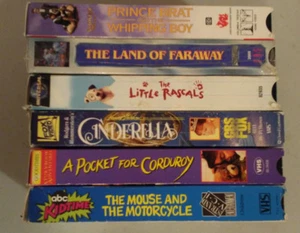 6 VHS lot Cinderella Lesley Ann Warren Mouse and the Motorcycle Land of Faraway - Picture 1 of 12