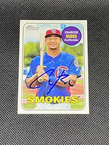 Charcer Burks Smokies Signed Auto 2018 Topps Heritage Minors Card #62 ~ COA - Picture 1 of 3