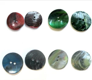 2 Perlmuttknöpfe 23mm Seco rot grün silbergrau Nähen Stricken Handarbeit Häkeln  - Bild 1 von 12