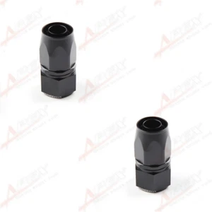 2PCS -12AN AN12 Straight Hose End Fuel Oil Fitting Adapter Aluminum Black USA - Foto 1 di 7