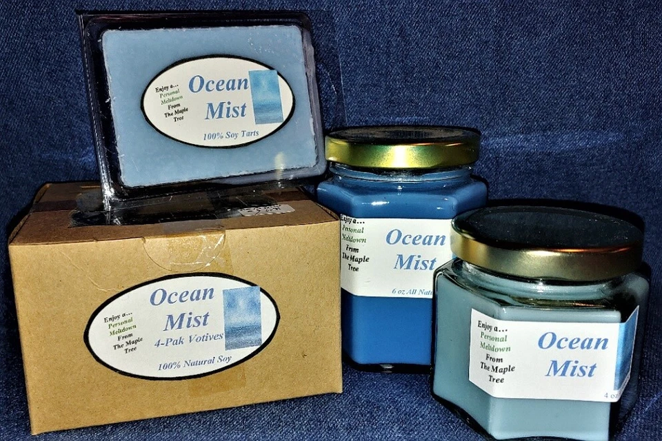 **NEW** Hand Poured Fresh Scents Soy Candles, Tarts & Votives - Ocean Mist - Image 1 of 1
