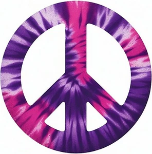 Purple Tie Dye Peace Sign Iron On Transfer - T-Shirt + Light & Dark Fabrics #2 - Picture 1 of 2