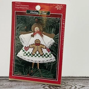 VTG Holiday Time Cross Stitch Angel Ornament Kit 351403 Gingerbread Man New-Open - Picture 1 of 3