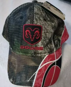 Gorra de béisbol para hombre Dodge Ram camuflada roja negra malla ajustable - Imagen 1 de 7