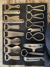 Lot of 17 vintage assorted *Bottle Openers* original, uncleaned, some rust.