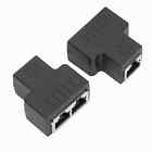 2PCs Ethernet Cable Adapter 1-in 2-out RJ45 Female Interface LAN Connector C HEN