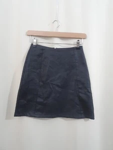 Ladies Extra Petite Size 4 Synthetic Leather Black Skirt 22in Waist PRIMARK - Picture 1 of 12