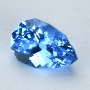 3.05Cts Natural Swiss Blue Topaz Amazing Fancy Pear Cut Loose Gemstone - Picture 1 of 4