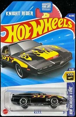 2025 Hot Wheels KITT KNIGHT RIDER ЭКРАННОЕ ВРЕМЯ 1982 Pontiac Trans AM Black Flames - Изображение 1 из 4