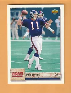 Phil Simms New York Giants 1992 cubierta superior #561 Morehead State Eagles 7O - Imagen 1 de 2