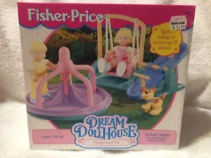 NEW IN BOX Fisher Price Dream Dollhouse PLAYGROUND set Swing Teeter-Totter Puppy - Picture 1 of 3