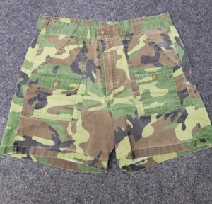 Vintage Camo Shorts Womens XL Green Front Cargo Pockets Woodland Camouflage Army - Picture 1 of 17