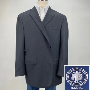 J Press Sport Coat Blazer Mens 48L Charcoal Gray Wool Suit Jacket Casual - Picture 1 of 12