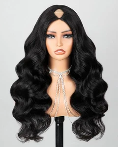 200% Density V Part Wig Human Hair Body Wave Glueless Wig Clip In V Part Wig ... - Picture 1 of 6