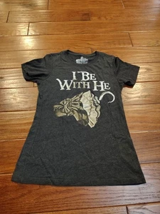 Disney Parks Piraten "I Be With He" meliertes graues Shirt Haken Damen Small - Bild 1 von 2