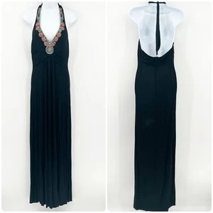 Maxi Vestido Cache Para Mujer Vintage Años 90 Y2K Cuentas Halter Noche Cóctel Fiesta L - Imagen 1 de 6