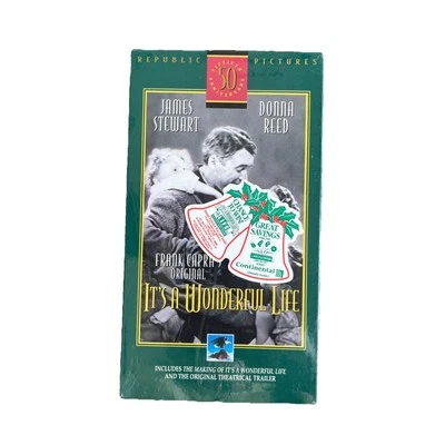 It's a Wonderful Life (50th Anniv VHS/Cassette) Jimmy Stewart  New & Sealed - Image 1 of 4