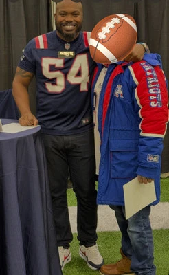 Vintage Starter NFL New England Patriots Parka Jacket Blue Red Spellout Logo XL - Image 1 of 4