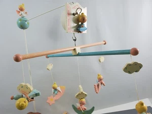 Vintage Hand Painted Musical Mobile by Irmi Angles Baby Crib Collectible - Picture 1 of 11