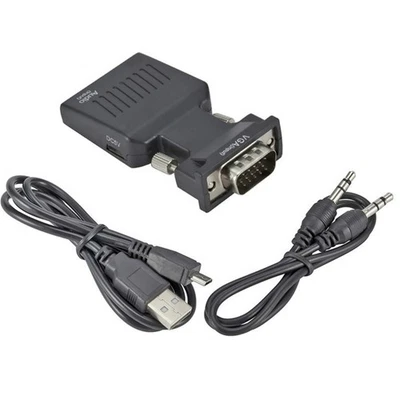 VGA Input To HDMI Output Adapter PC Laptop To HDTV Moniter Projecter Converter - Image 1 of 4