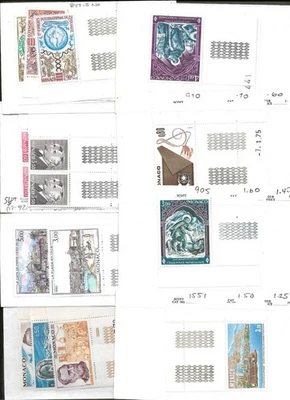 Monaco 27 mint stamps with lovely lathework in selvedge 1970-1985 [351 - Image 1 of 2
