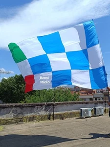 BANDIERA NAPOLI 320x210CM-CUCITA-NO STAMPA+OMAGGIO- BANDIERONE SCUDETTO Tricolor - Photo 1/7