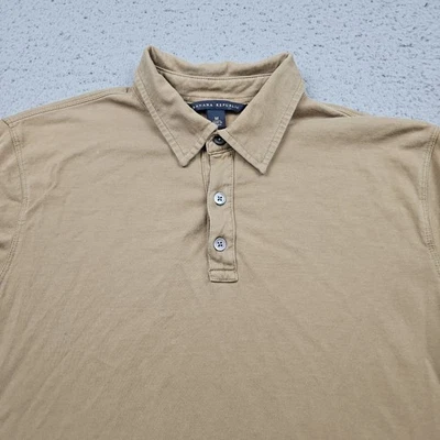 Banana Republic Polo 衫男式中号米色短袖休闲 — 第 1/4 张图片
