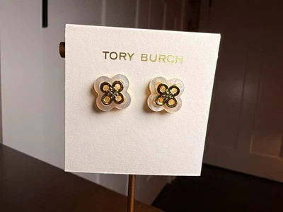 Aretes trébol madreperla Tory Burch Foto 1 de 2