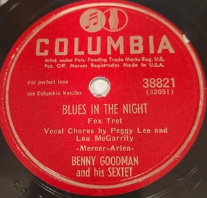 HEAR👂Benny Goodman Peggy Lee Blues In The Night Columbia 38821 Jazz 78 RPM - Picture 1 of 6