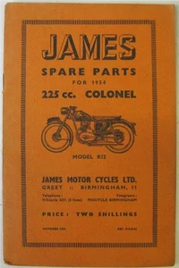 James Colonel Illustrated Motorcycle Parts List 1954 #K12.S54 - Bild 1 von 5