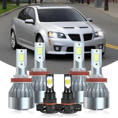 Combo 6X 6000K faros LED altos bajos + bombillas antiniebla para Pontiac G8 2008 2009 Foto 1 de 4