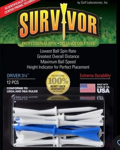 T-shirt da golf Survivor Professional Spin Distance Driver 3-1/4" 12 pezzi - Foto 1 di 8