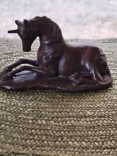 Vtg Red Mill Hand Carved Unicorn Wooden USA Horse