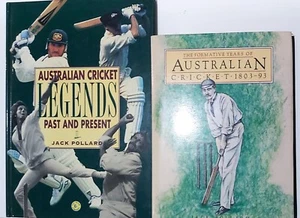 2x Books - FORMATIVE YEARS OF AUST. CRICKET 1803-93, AUSTRALIAN CRICKET LEGENDS - Picture 1 of 3