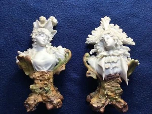 A pair of Stellmacher Porcelain Busts , Turn-Teplitz, Bohemia, Austria, circa 19 - Picture 1 of 16