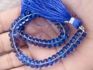 8 mm Tanzanite Quartz Smooth Rondelle Beads Size 8mm-8.5'' Strand, Quartz Beads - Picture 1 of 5