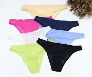 4 Pack Women Sexy Briefs Solid Mesh High Cut underwear Bikini Panties S-M-L-XL