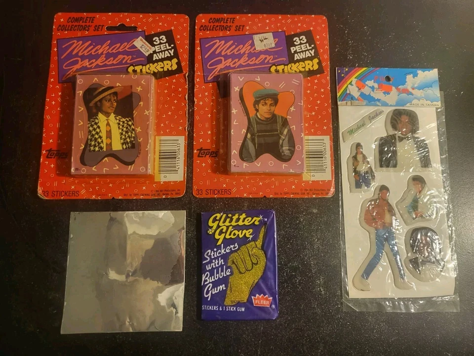 Michael Jackson Peel Away Stickers 1984 Super Old Topps Set of 33 Unopened Red