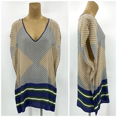 Poncho kimono relajado de gran tamaño J Crew mediano 8/10 100 % seda para mujer Foto 1 de 4