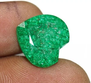 9.60 Ct AAA Certified Natural Muzo Brazilian Emerald Loose Gemstone Heart Cut - Picture 1 of 6