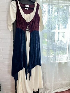 California Costume Renaissance Corset Style Dress Sz M Tavern Lady Off Shoulder - Picture 1 of 10
