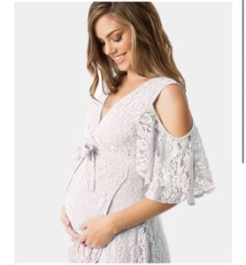Maive And Bo Aria Lace Maternity Wrap Dress Size S EUC Worn Once White Newborn - Picture 1 of 6