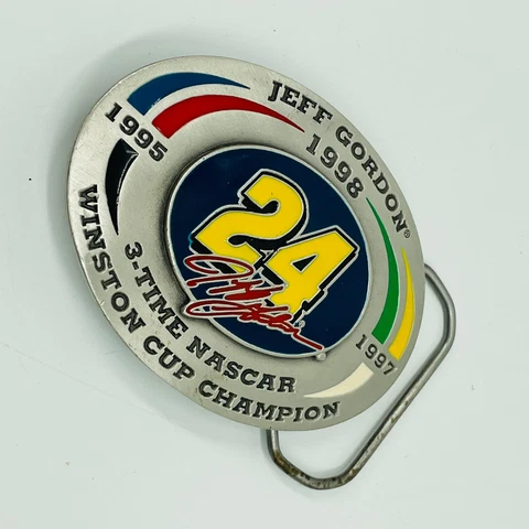 Jeff Gordon Fine Pewter Belt Buckle 3-Time NASCAR Champ #24 Winston Cup (O5) Cover