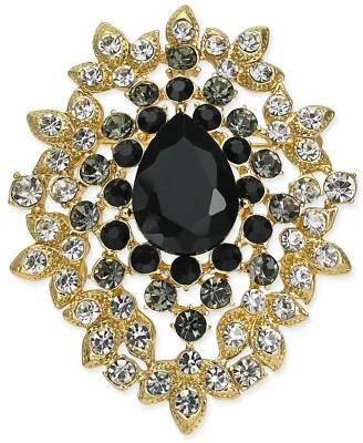 Charter Club 金色/黑色水晶簇胸针胸针女式配件 — 第 1/2 张图片