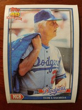 1991 Topps Tom Lasorda #789 Los Angeles Dodgers