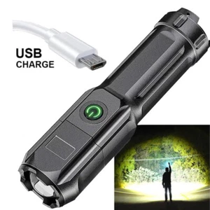 1000000 Lumens Super-Bright LED Tactical Flashlight Rechargeable COB Work Light - Picture 1 of 13