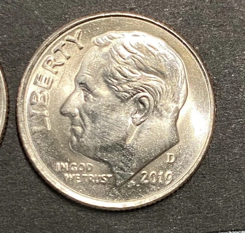 2019 D Roosevelt Dime Error Cover